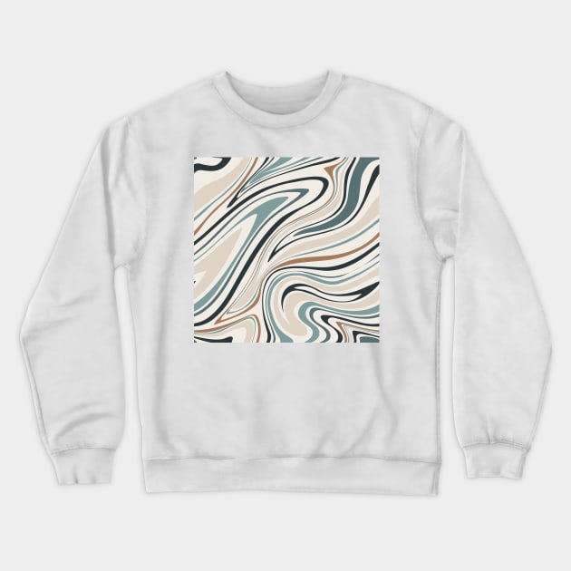 Groovy Swirling Liquid Pattern - Seafoam Crewneck Sweatshirt by Charredsky